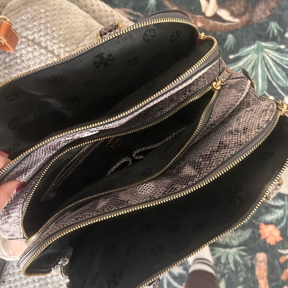 Tory Burch Brown Snakeskin Satchel - Picture 3 of 9